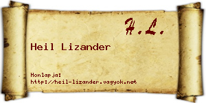 Heil Lizander névjegykártya